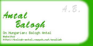 antal balogh business card